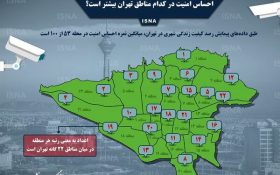 احساس امنیت در کدام مناطق تهران بیشتر است؟