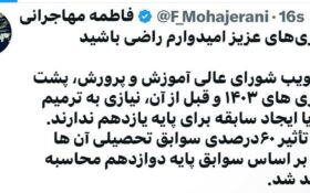 فاطمه مهاجرانی | کنکوری های عزیز امیدوارم راضی باشید